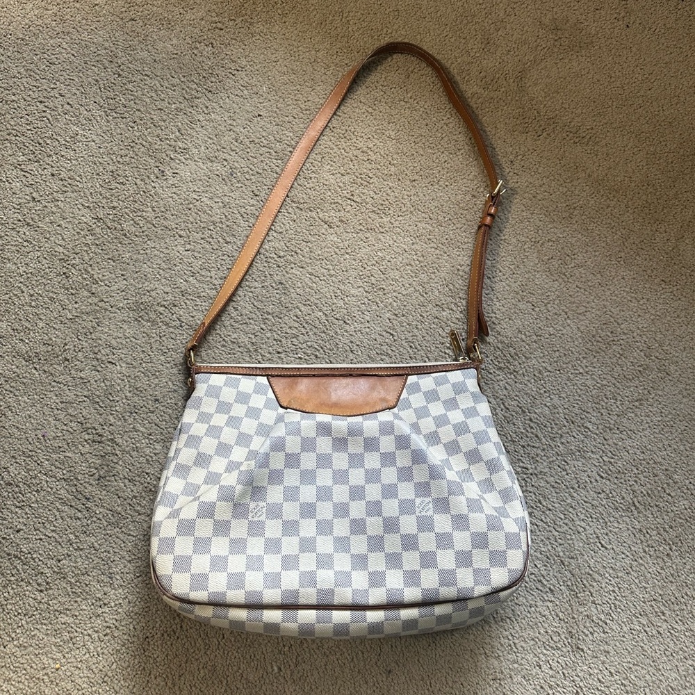 Authentic Louis Vuitton Crossbody Siracusa PM Damier Azur Bag